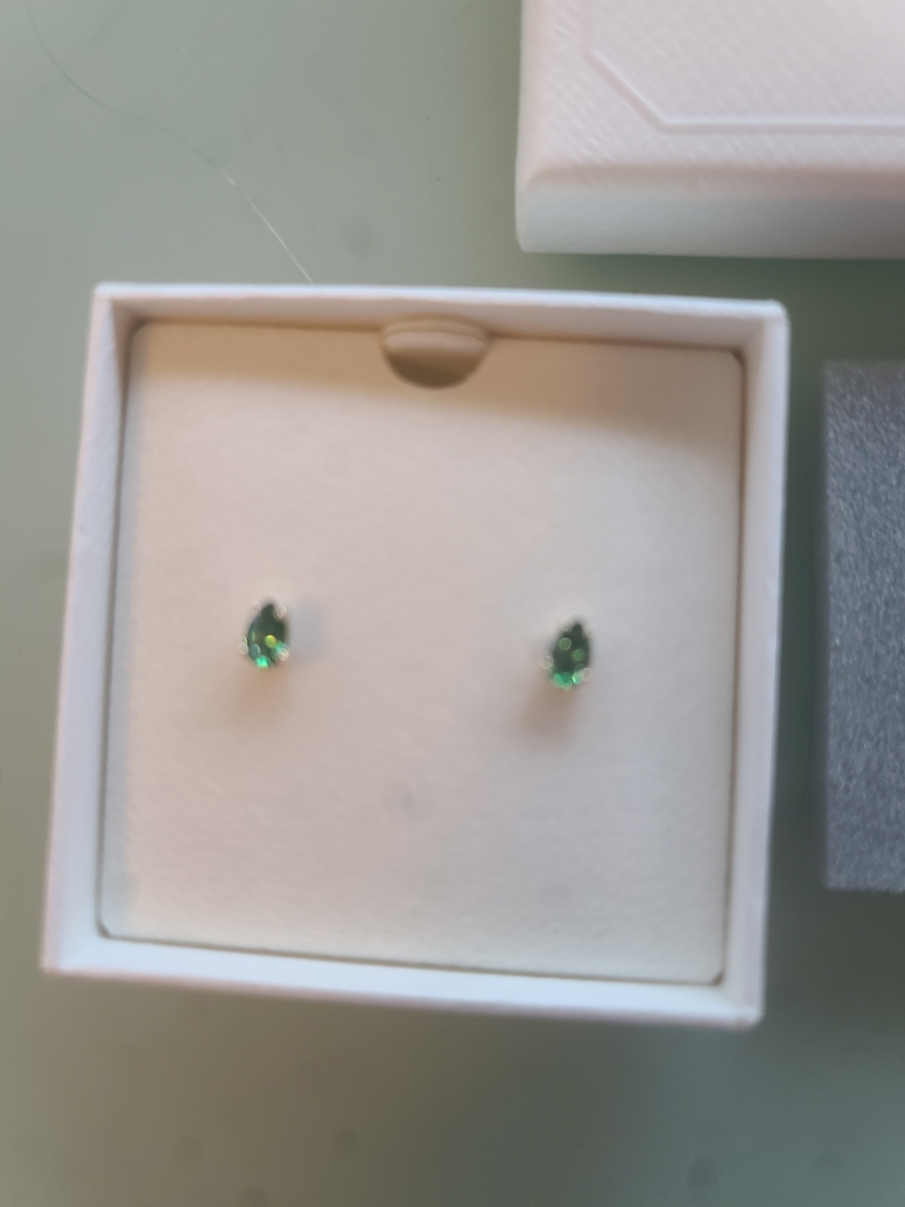 Swarovski Green Teardrop Crystal Stud Earrings